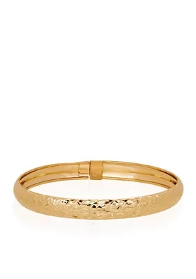 Crystal Cut Flex Bangle in 10K Yellow Gold