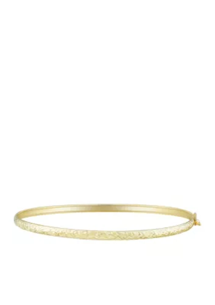 Oval Flex Bangle Bracelet in 10k Yellow Gold 