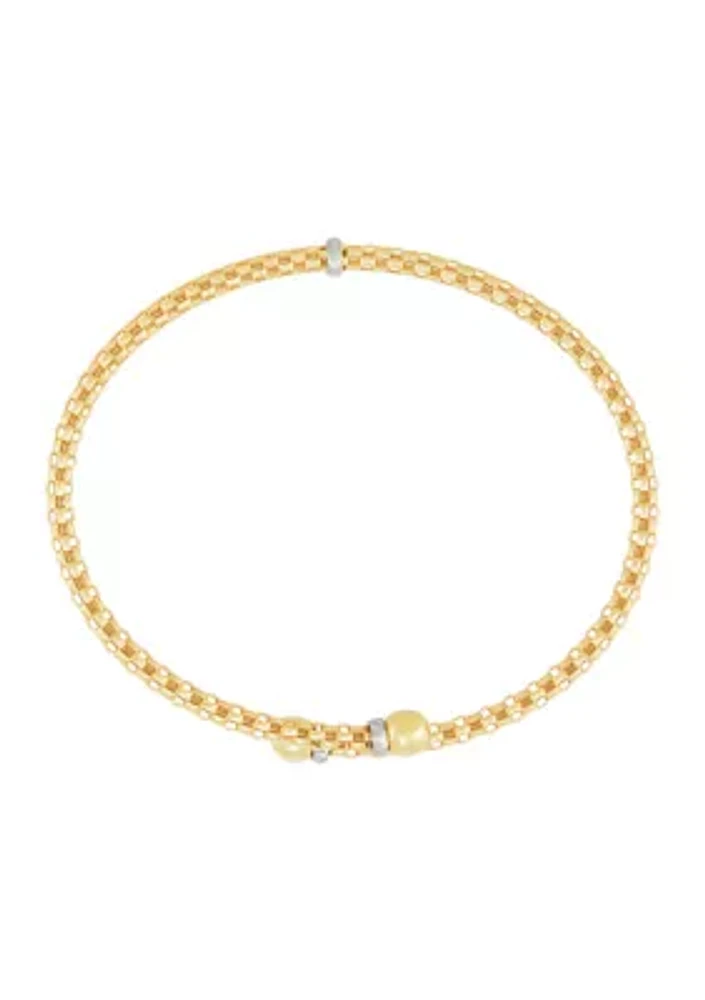 3 Millimeter Beaded Bracelet in 10K Yellow Gold