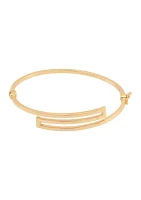 Bypass Design Hinge Bangle in 10K Yellow Gold