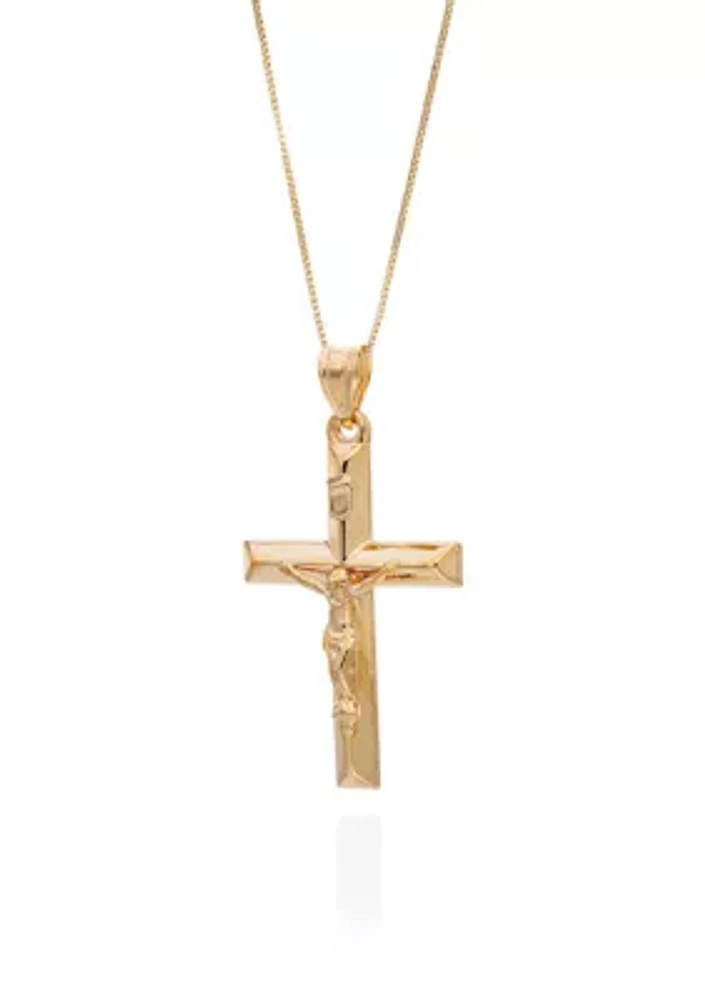 Crucifix Cross Pendant in 10K Yellow Gold