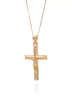 Crucifix Cross Pendant in 10K Yellow Gold