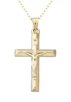 Crucifix Cross Pendant in 10K Yellow Gold