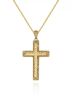 10k Yellow Gold Cross Pendant Necklace