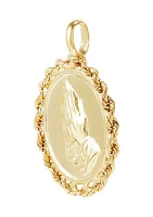 Praying Hand Pendant in 10K Yellow Gold