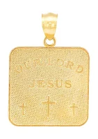 Christ Head Pendant in 10K Yellow and White Gold