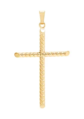 Tube Cross Pendant in 10K Yellow Gold