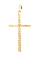 Tube Cross Pendant in 10K Yellow Gold