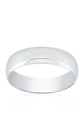 Polished Comfort Fit Ring 10k White Gold