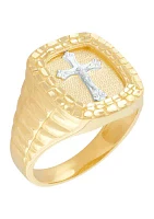 Men's Signet Nugget Ring in 10K Yellow Gold