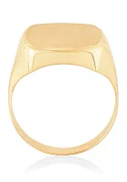 Men's Cushion Signet Ring in 10K Yellow Gold