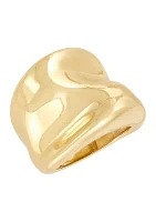 Wave Wide Band Ring in 10K Yellow Gold