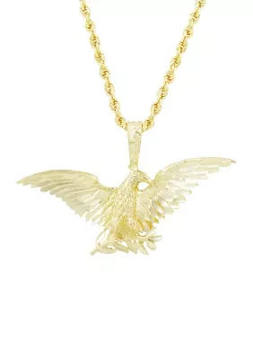 Men's Eagle Pendant Necklace in 10k Yellow Gold 