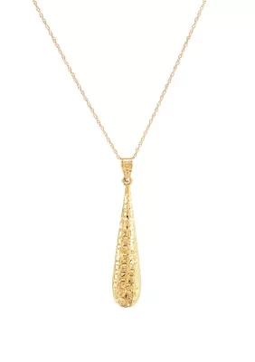 Drop Pendant Necklace in 10k Yellow Gold 