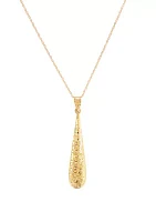 Drop Pendant Necklace in 10k Yellow Gold 