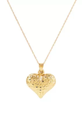 Heart Pendant Necklace in 10k Yellow Gold 