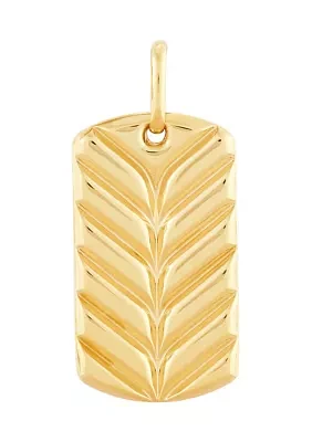 Chevron Dog Tag Pendant in 10K Yellow Gold