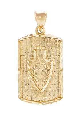 Arrow Dog Tag Pendant in 10K Yellow Gold