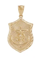 Shield with Center Anchor Pendant in 10K Yellow Gold