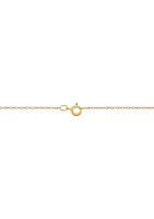 Mom Pendant Necklace with 18" Rope Chain in 10K Yellow Gold