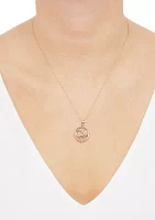 Mom Pendant Necklace with 18" Rope Chain in 10K Yellow Gold