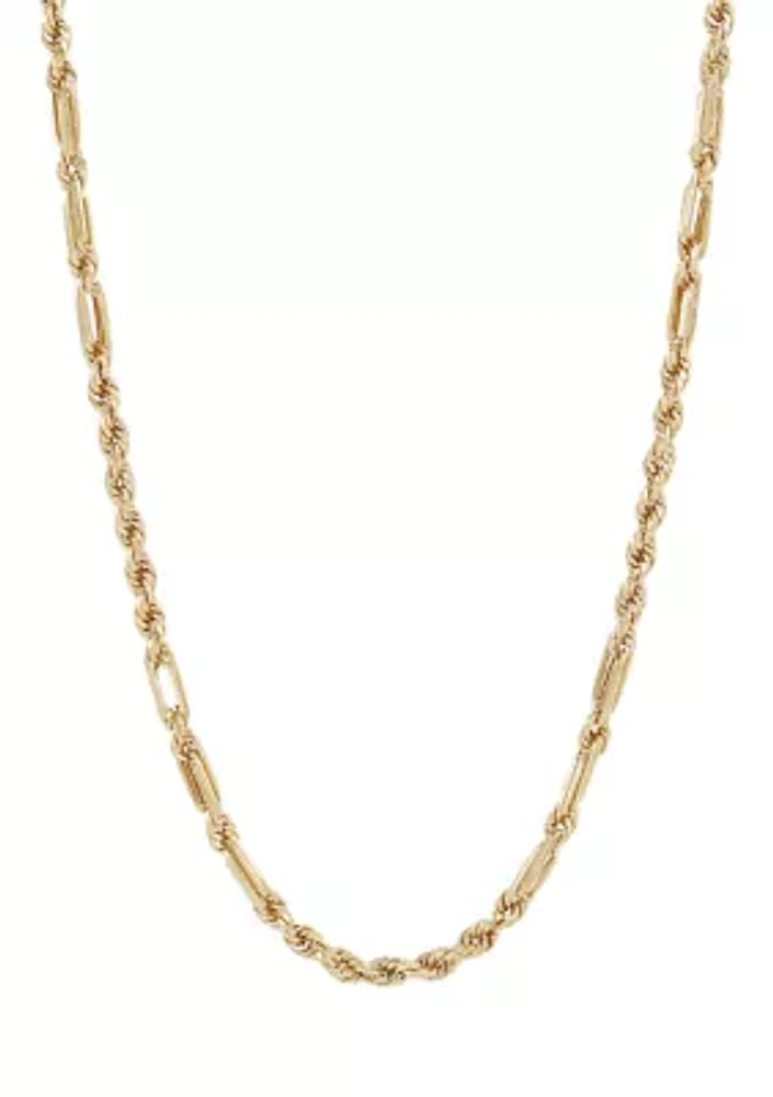 Hollow Fact Chain Necklace in 10K Yellow Gold