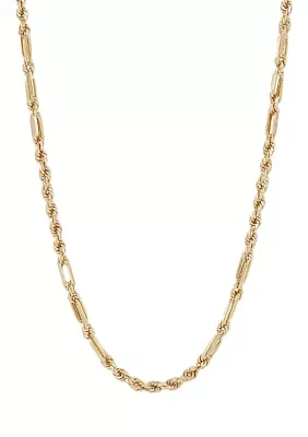 Hollow Fact Chain Necklace in 10K Yellow Gold