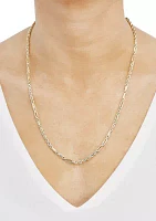 Hollow Fact Chain Necklace in 10K Yellow Gold