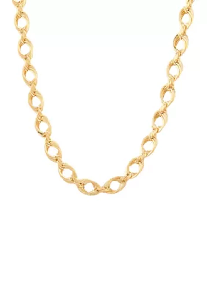 Hollow Soprano Square Rope Chain Necklace in 10K Yellow Gold