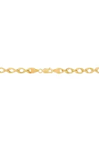 Hollow Soprano Square Rope Chain Necklace in 10K Yellow Gold