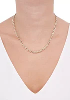 Hollow Soprano Square Rope Chain Necklace in 10K Yellow Gold