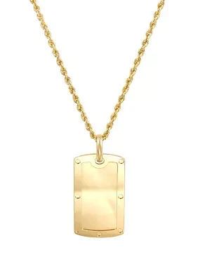 Dogtag Chain Necklace in 10k Yellow Gold