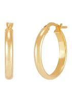 Round and Oval Hoop Earrings Set in 10K Yellow Gold