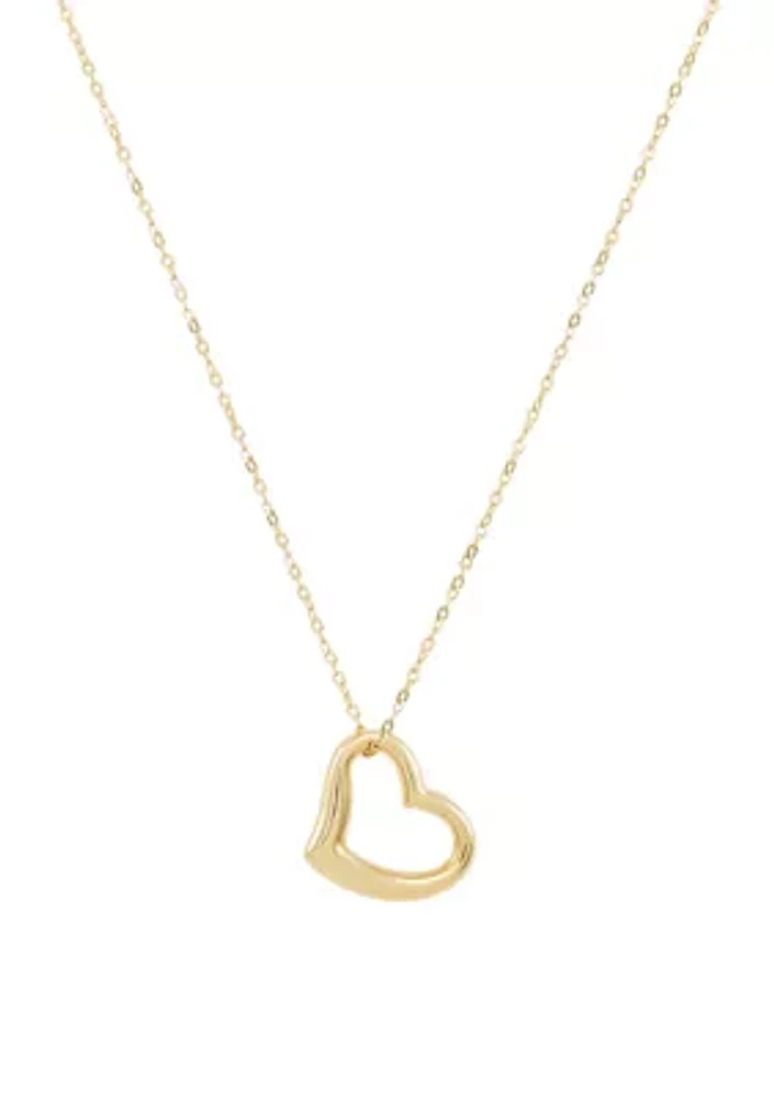 Small Heart Necklace in 10K Yellow Gold