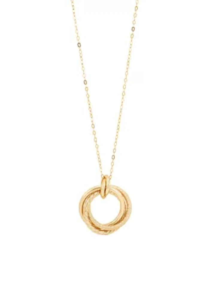 Open Love Knot Necklace in 10K Yellow Gold