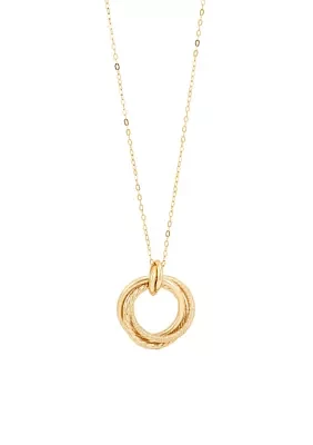 Open Love Knot Necklace in 10K Yellow Gold