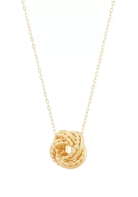 Love Knot Pendant Necklace with 18" Cable Chain in 10K Yellow Gold