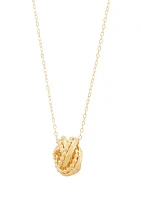 Love Knot Pendant Necklace with 18" Cable Chain in 10K Yellow Gold