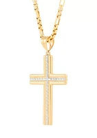 Cross Pendant Necklace with 20" Box Chain 10K Yellow Gold