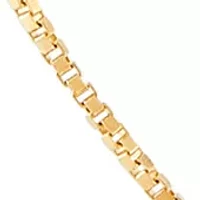 Solid Box Chain Necklace in 14K Yellow Gold