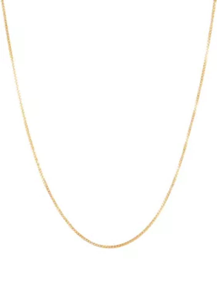 Solid Box Chain Necklace in 14K Yellow Gold