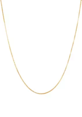 Solid Box Chain Necklace in 14K Yellow Gold