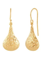 Puffed Teardrop Earrings in Sterling Silver