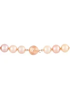 11-15 Millimeter Natural Color Ming Pearl Necklace in Sterling Silver