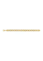 9.7 Millimeter Hollow Mariner Chain Bracelet in Gold Over Silver