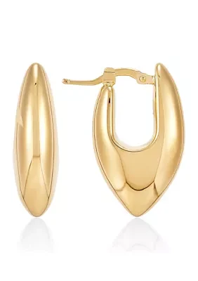 Oval Hoop Earrings in Gold Over Silver