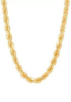 Solid Square Rope Chain in Gold Over Sterling Silver