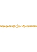 Solid Square Rope Chain in Gold Over Sterling Silver