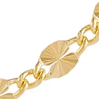 Solid Star Cut Mirror Chain Anklet in Gold Over Silver