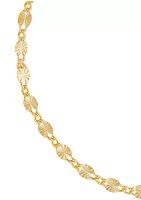 Solid Star Cut Mirror Chain Anklet in Gold Over Silver